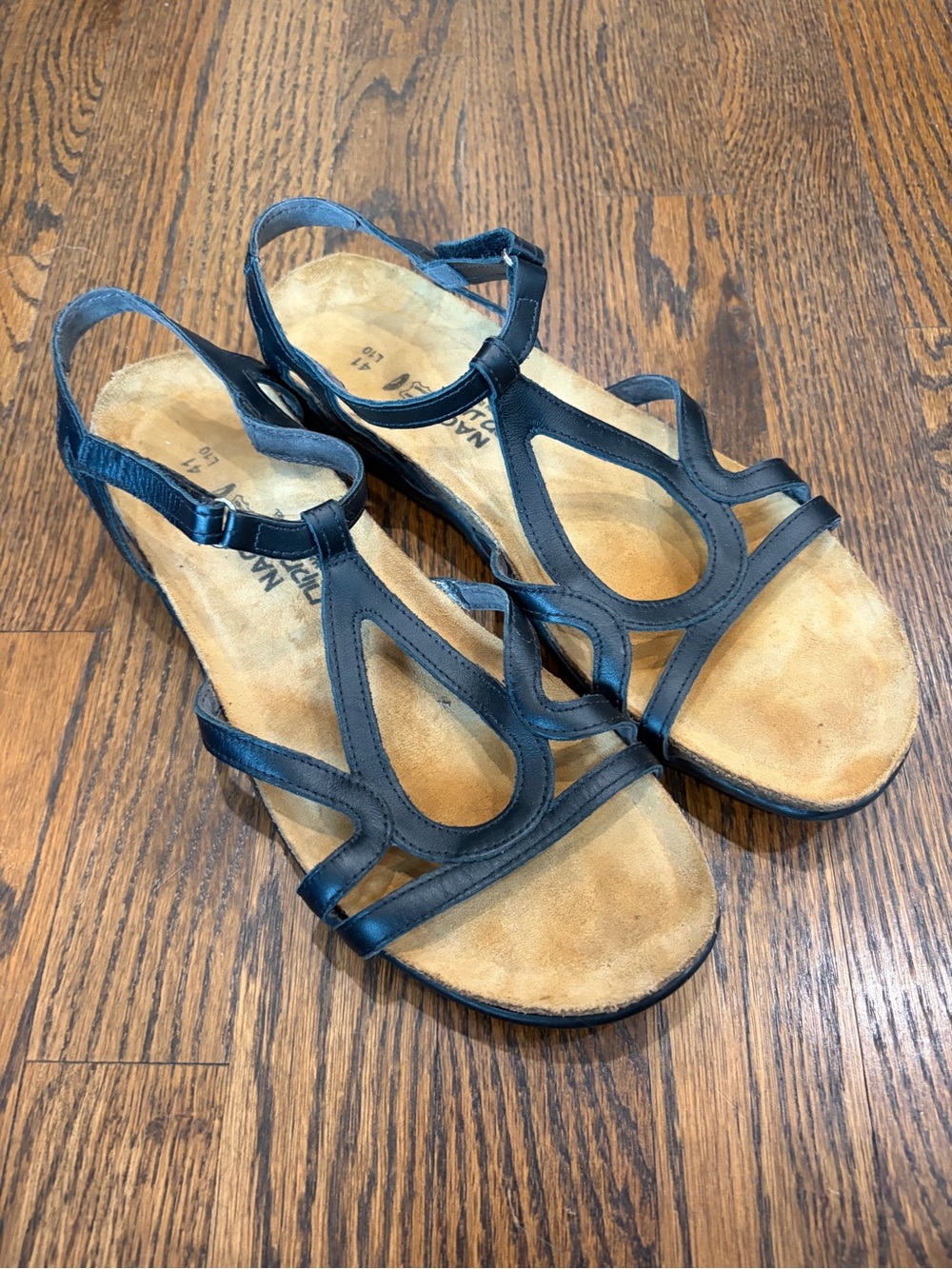 NAOT Dorith Black Raven Strappy Leather Sandals
